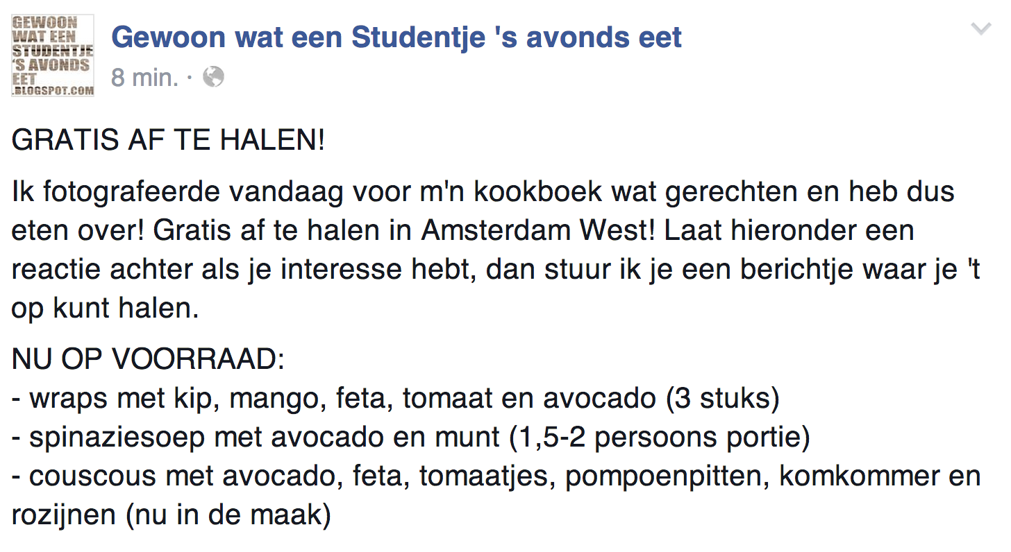GRATIS AF TE HALEN IN AMSTERDAM WEST - FOOOOOOOD - Gewoon wat een