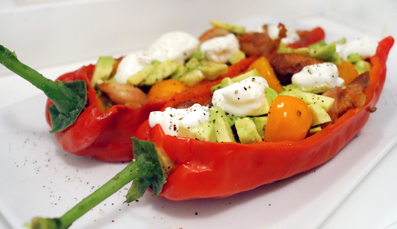 Gevulde paprika met kip, avocado en tomaat Gewoon wat een studentje