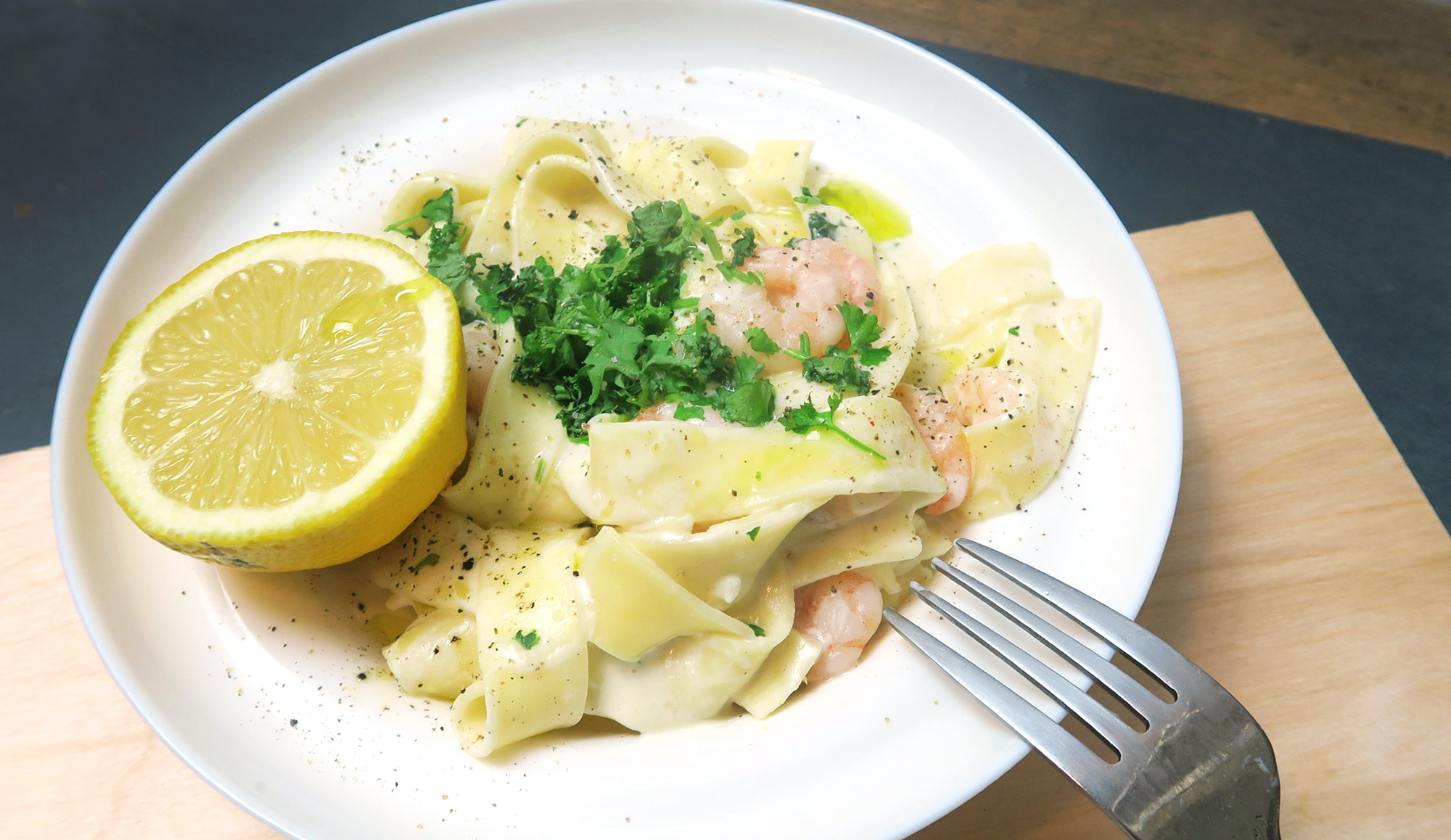 Wodka pasta met garnalen Gewoon wat een studentje 's avonds eet
