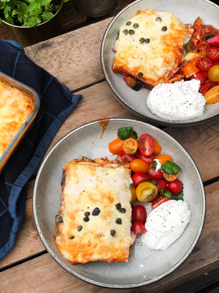 Lasagne met burrata en aubergine Gewoon wat een studentje 's avonds eet