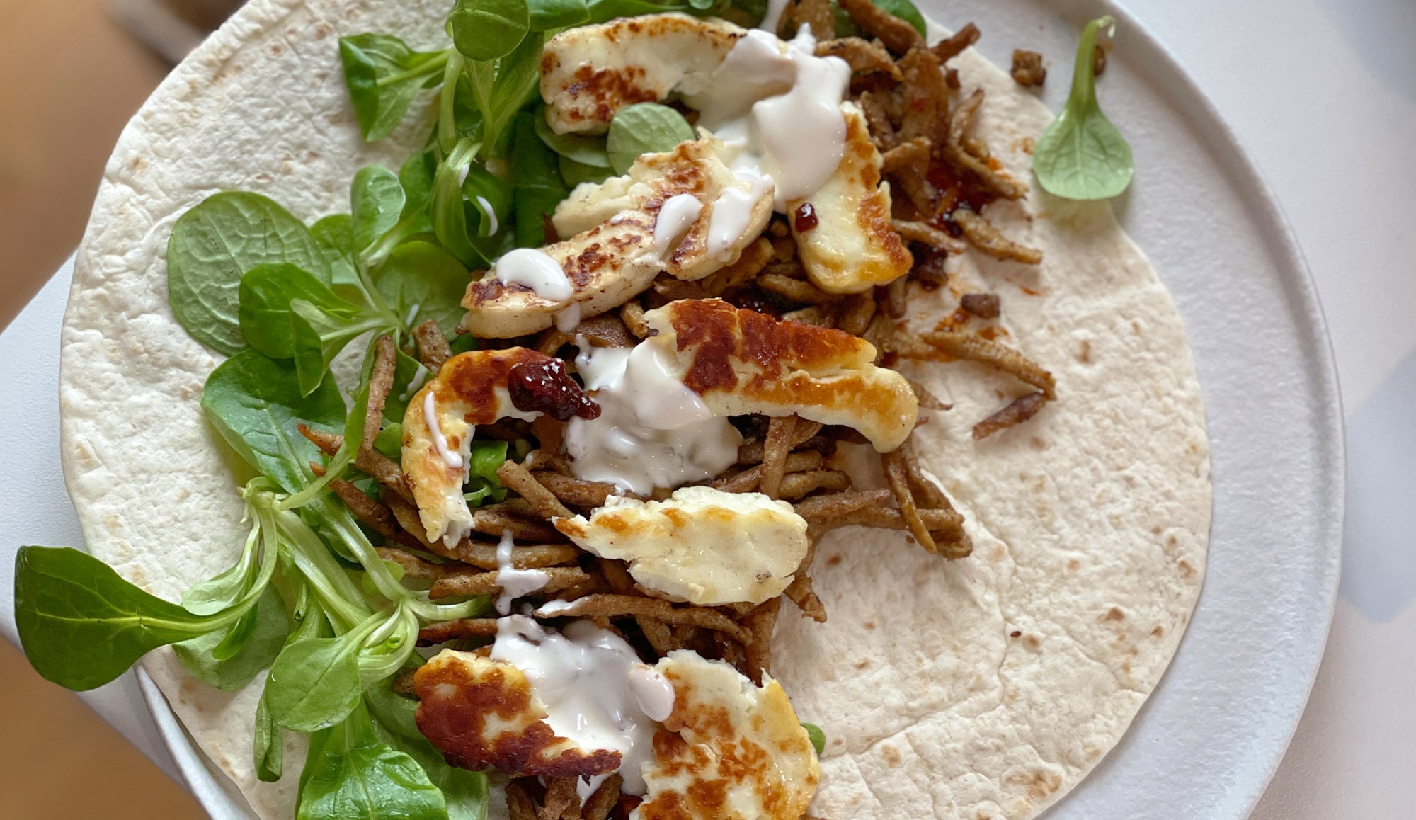 Wraps met shoarma en halloumi Gewoon wat een studentje 's avonds eet