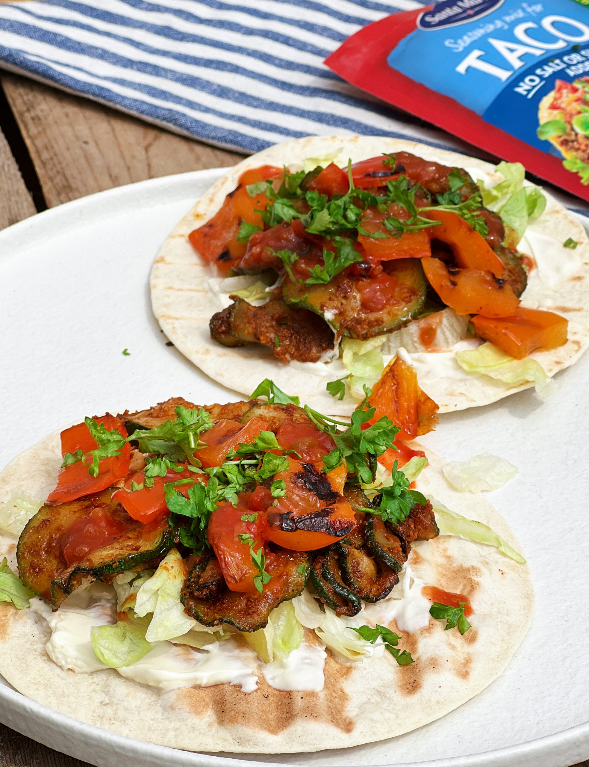 Soft taco's met kruidige courgette