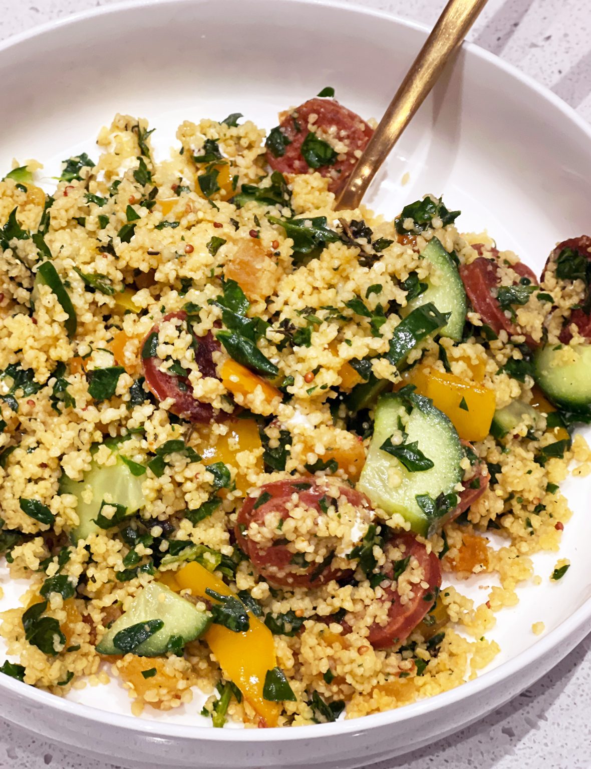 Couscous met chorizo en gele paprika Gewoon wat een stu...