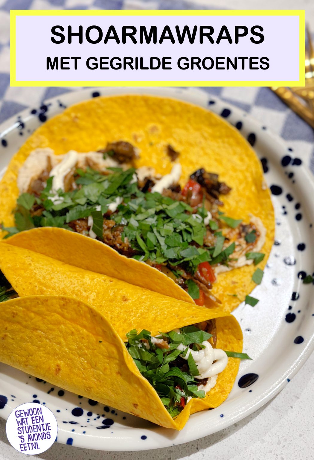 Wraps met shoarma, gegrilde groentes en hummus Gewoon